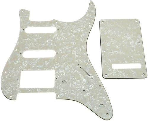 KAISH Golpeador estilo STStrat de 11 hoyos HSS Pick Guard con placa trasera ST Trem cubierta para StratocasterStrat fabricado en Estados