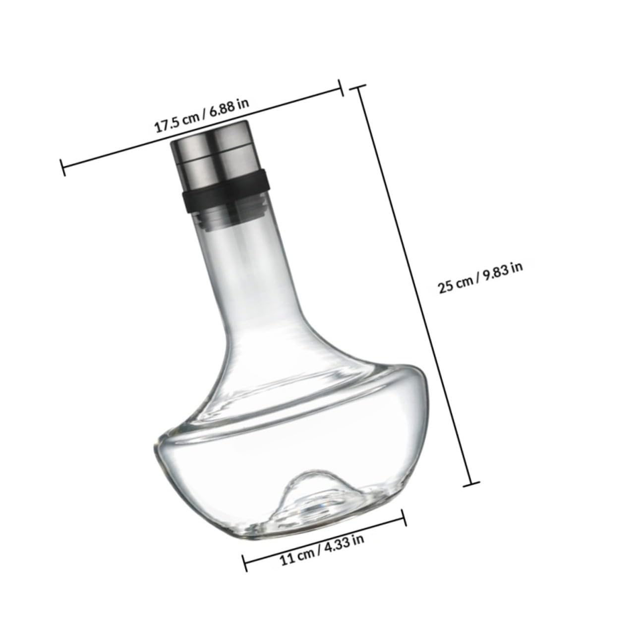 Decanter per Vino in Vetro Soffiato 1000 Ml Portatile Versatore Rapido, Aeratore per Whisky da Bar, Caraffa Ossigenante per Degustazione e Intrattenimento a Casa
