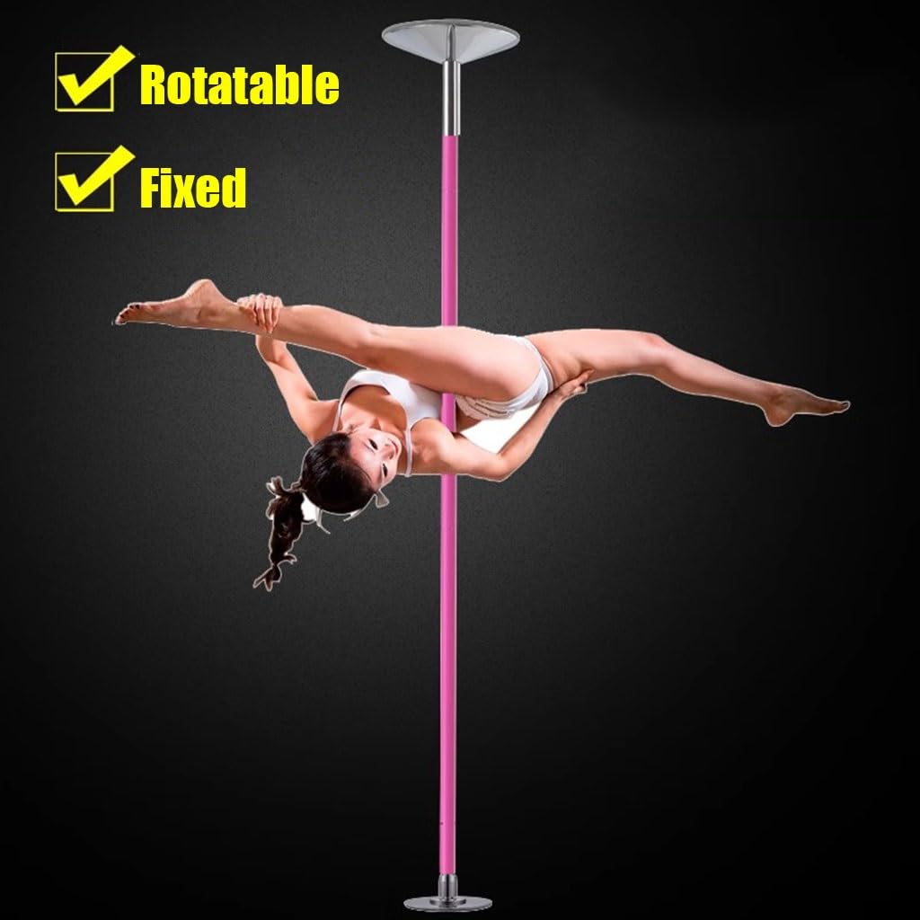 Pole Dance Stange 45 mm tragbares, abnehmbares Tanzstangen-Set für rotierende und statische Fitness-Tanzstangen, verstellbare Höhe 2,3–2,73 m