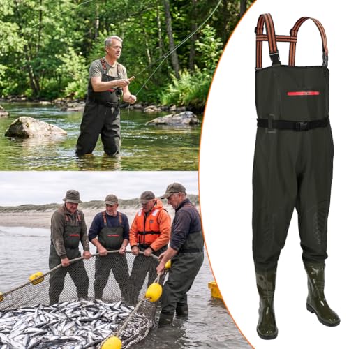 Vadeadores de pesca impermeables transpirables y botas de agua hombre 5