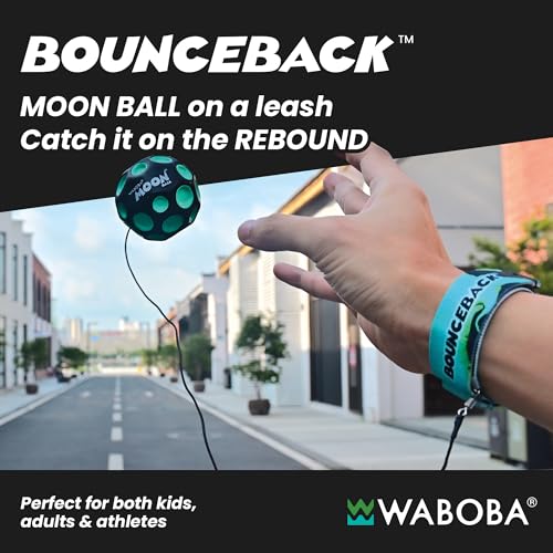 Waboba Bounceback x Returning Moon Ball - Leicht zu Greifen, Blau - (60 mm), Einheitsgröße