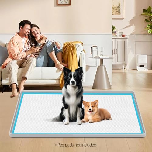 Bartuke Urinauffangmatte für Hunde, 127 x 86 cm Silikon-Urinauffangmatte, hoher Rand, auslaufsicher, kein Verschütten, Trainingsmatten zum Schutz des Bodens, Keine Urinmatten
