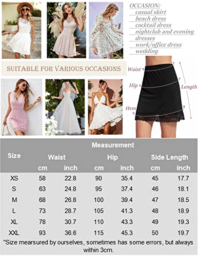 Avidlove Half Slips For Women Underskirt Short Lace Trim Above Knee Half Slip White #TOP3