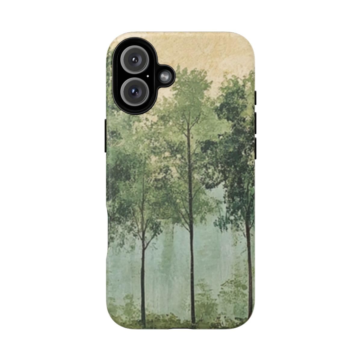 Art mural ligne d'arbre verte coque rigide mate iPhone 16 Plus - 5