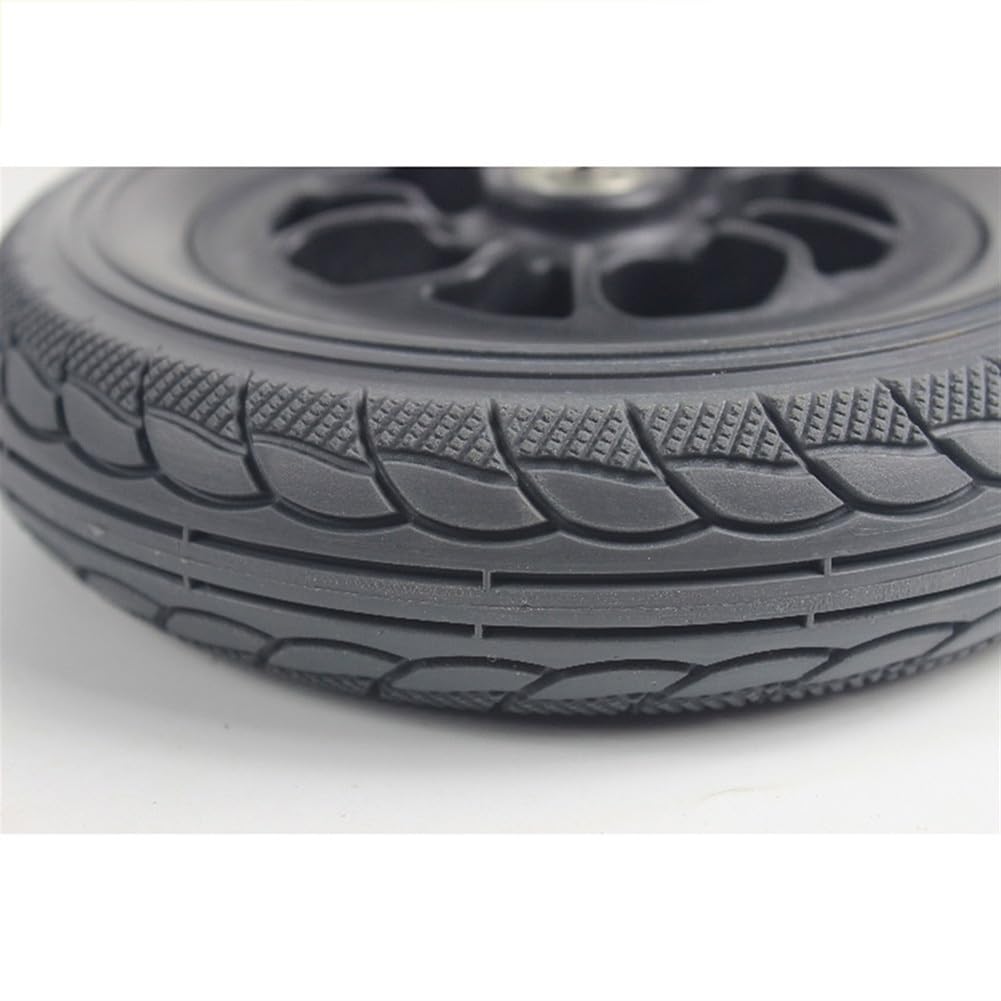 7 pulgadas Rueda Delantera de Repuesto para Silla de Ruedas, Ruedas Delanteras Sólidas PU, Conjunto de Ruedas para Silla de Ruedas, Cojinete 5/16" (8 mm)