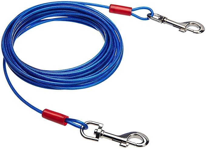 SR VISION Heavy Duty Vinly Coated Tie-Out Cable/Leash for Dogs up to 60 Kg - 15 Feet - Blue (B0BFX9HM6B) Amazon Price History, Amazon Price Tracker