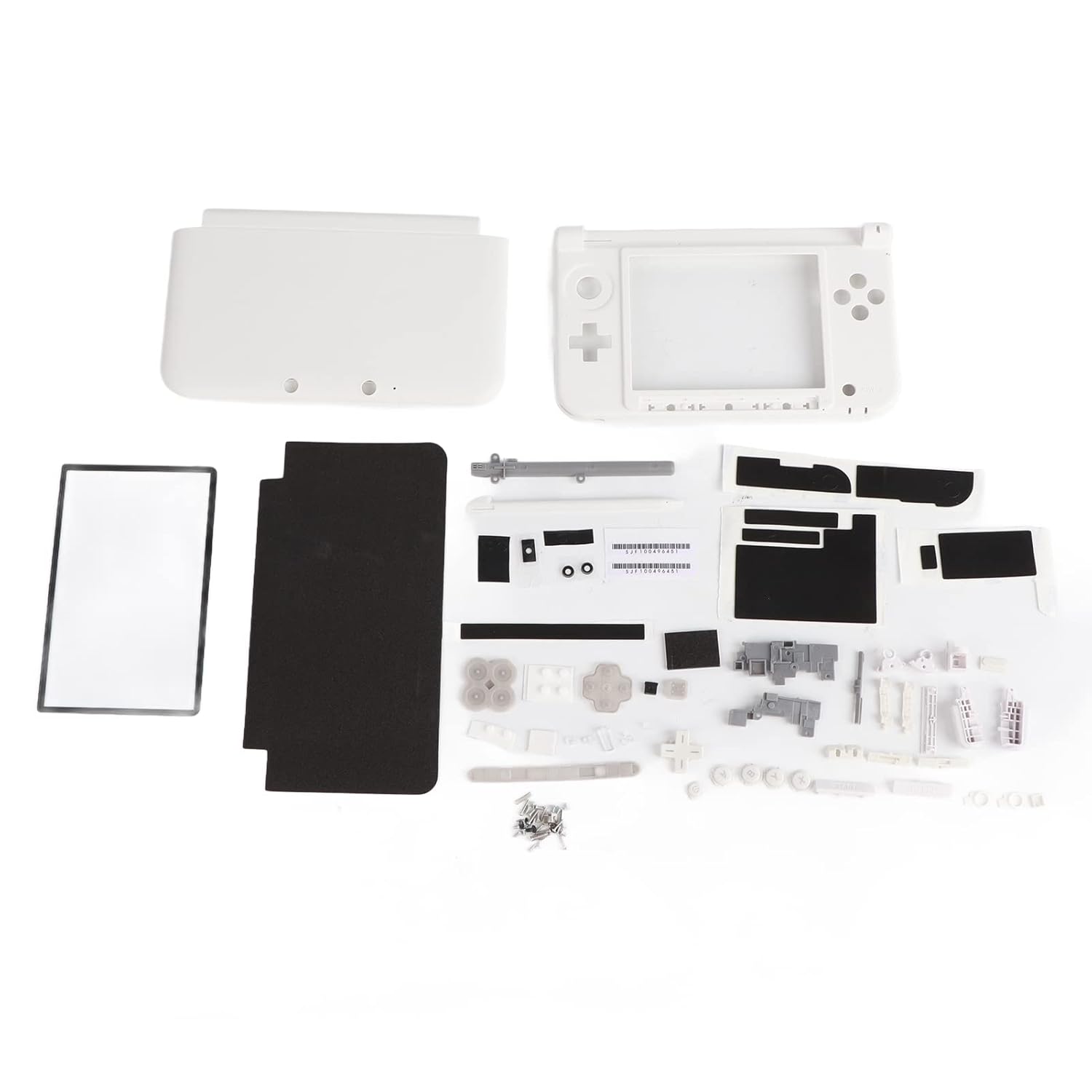 Full Housing Case, Repair Parts Complete Replacement Cover Shell Kit for 3DS XL Black (White)