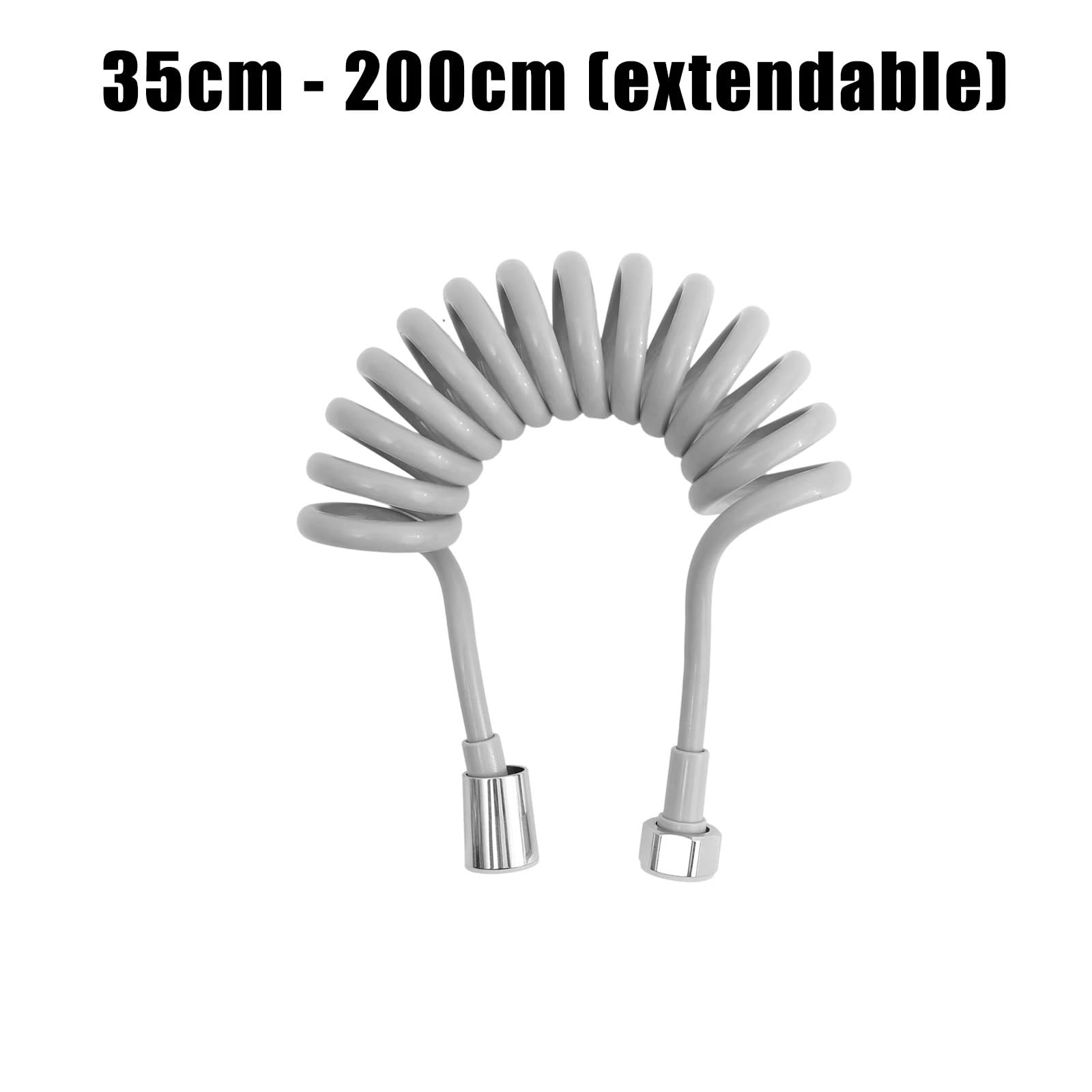 Manguera de ducha retráctil de 2 m, flexible G1/2, manguera de agua universal para baño, baño de mascotas, higiene personal, plástico de fácil instalación