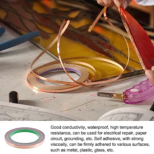 Image of Copper Foil Tape Conductive Adhesive Double Sided, [for EMI Shielding, Stained Glass, Paper Circuits, Grounding] - 5 /16 inch /66ft