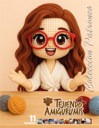 Set de Personajes Animados Tejiendo Amigurumis