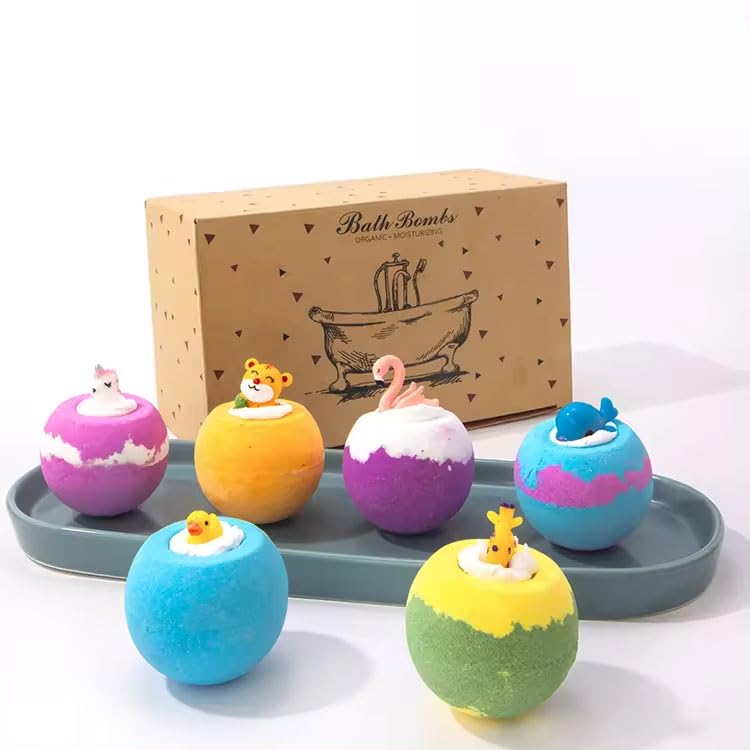 Seychelles Rainbow Bubble Bath Bombs, (100gm Each) Pack of 6, SLS Free, Coconut Based Product, Safe Kids 3+, Free From Heavy Metal Residues-image-13