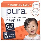 Pura Pannolini Taglia 5 (11–16 kg) 132 pezzi per pelle sensibile