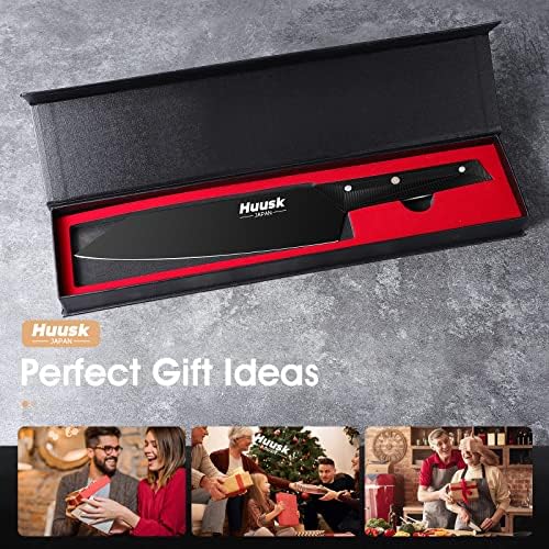 Huusk Chef Knife with Sheath, Japanese Stainless Steel Kitchen Knives 8" and Huusk Poultry Shears Heavy Duty — view 8