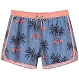 Picture of SURF CUZ Mens Swim Trunks 5" Swim Shorts Vintage Bathing Suits with Mesh Lining 80s 90s Retro Swimwear Board Shorts,Blue Flamingo Oasis,S