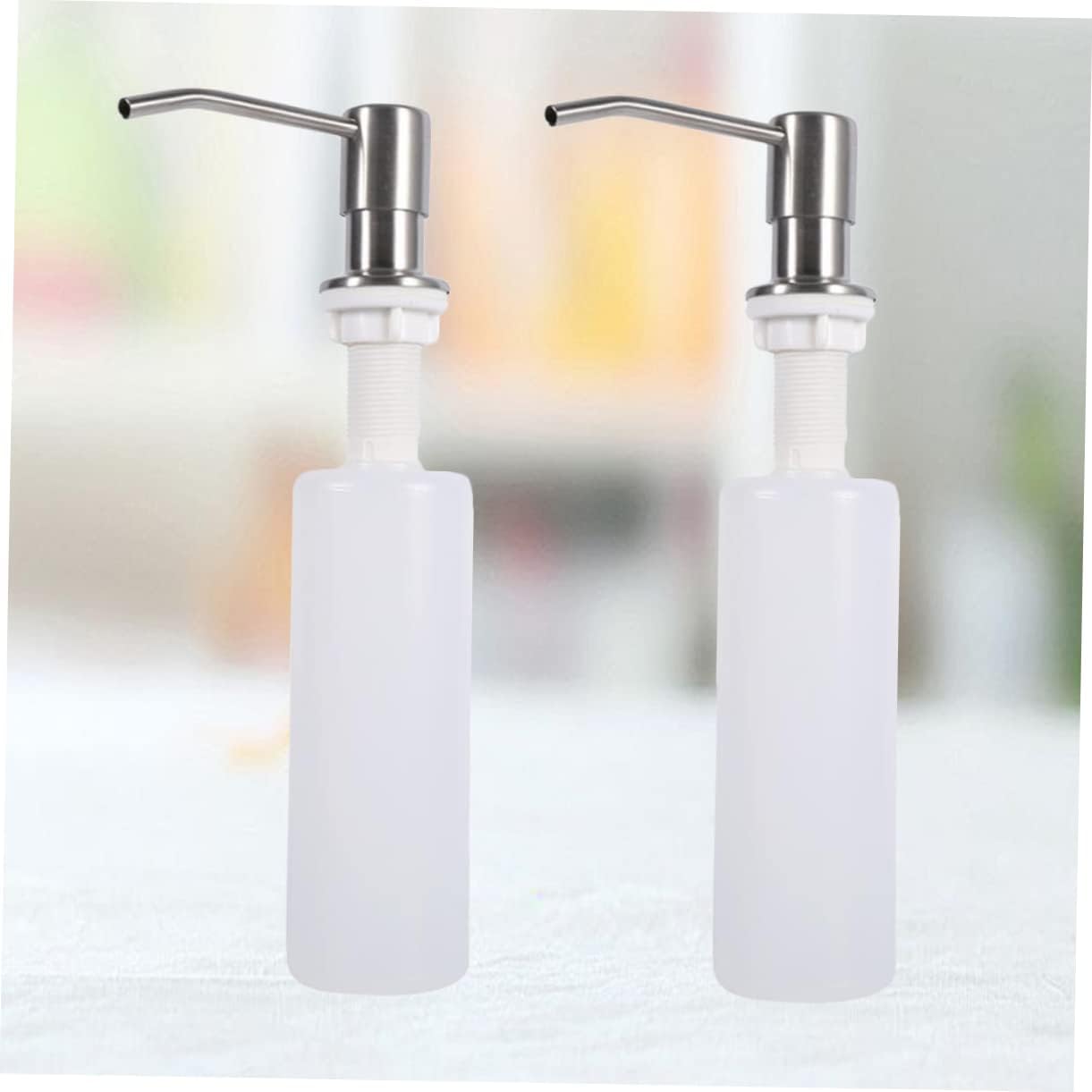 2pcs Stainless Steel Sink Dispenser Hand Soap Dispenser Undermount Sink Pump Bottle Kitchen Soap for Soap Built-in