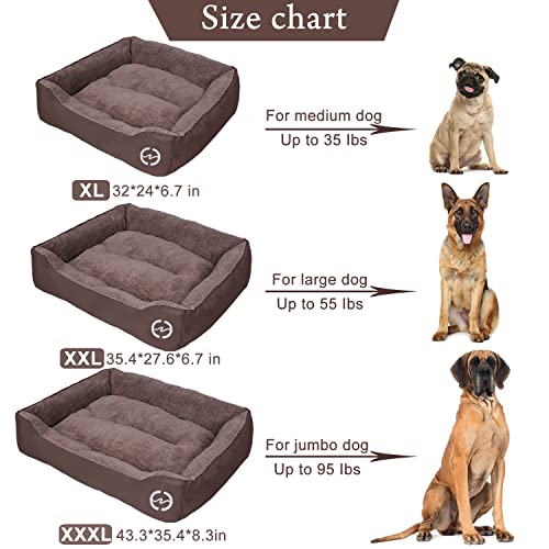 PUPPBUDD Dog Beds for Medium Dogs, Rectangle Washable Dog Bed Comfortable and Breathable Pet Sofa Warming Orthopedic Dog… - Image 4