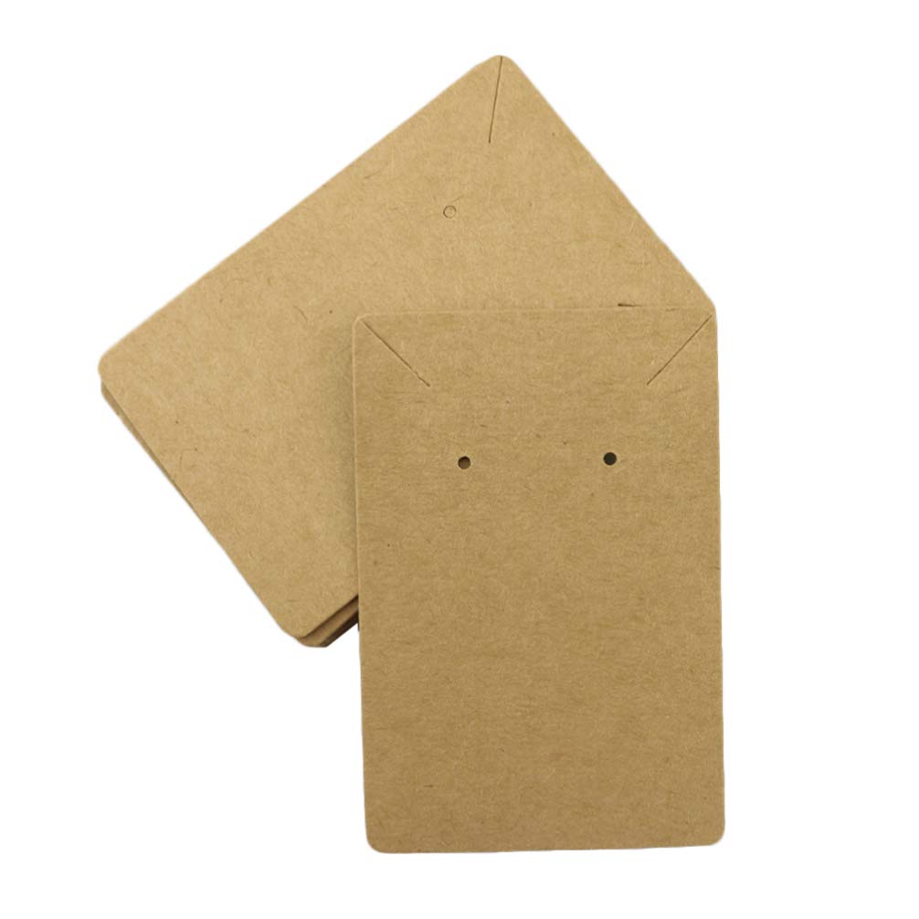 Healifty 100pcs Necklace Display Cards Vintage Earrings Display Cards Kraft Paper Jewelry Display Hanging Cards for Shop