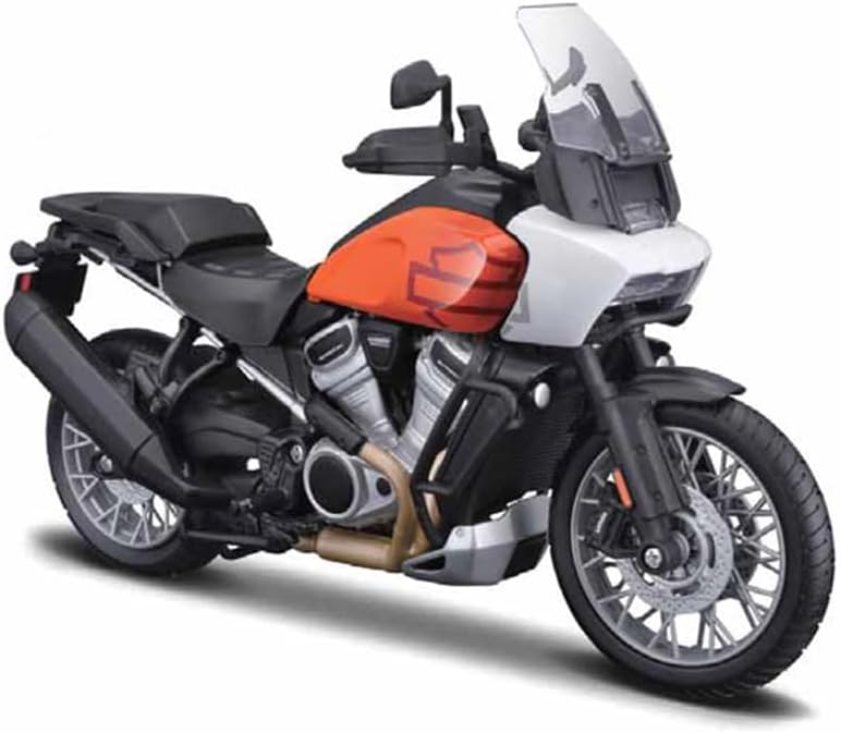 2021 Pan America 1250 Motorcycle Orange and Black H-D Custom 1/12 Diecast Model 32338