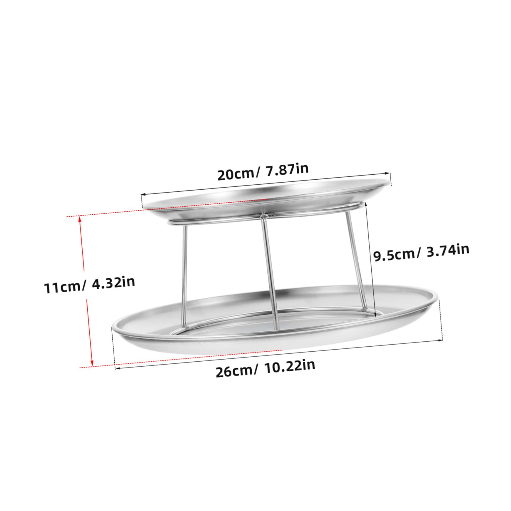 Set a Doppio Strato Vassoio per Dolci in Acciaio Inossidabile Supporto Elegante per Cupcake e Dessert, per Feste di Matrimonio e Buffet