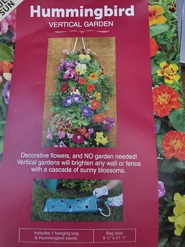 Hanging Garden Flowers Hummingbird KIT with Seeds, Rope, and Hanging Bag. Butterflies Apartment Balcony