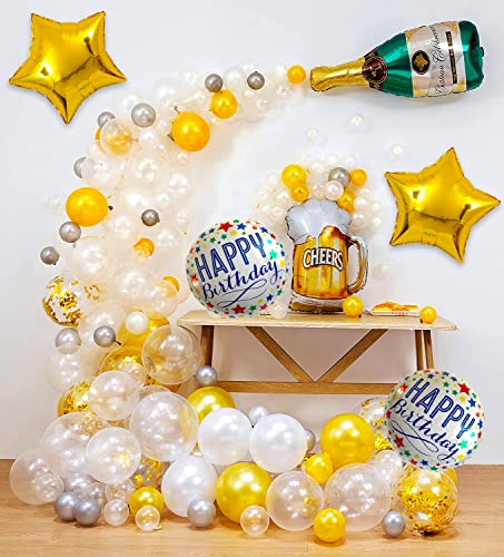 Image of Party Propz Golden Balloons Decoration Combo Set of 40 For Adult Birthday Decoration(Metal)