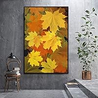 SIGNWIN Framed Canvas Wall Art Colorful Leaves Canvas Prints Home Artwork Decoration for Living Room,Bedroom - 16