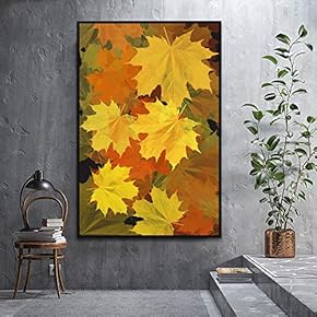 SIGNWIN Framed Canvas Wall Art Colorful Leaves Canvas...