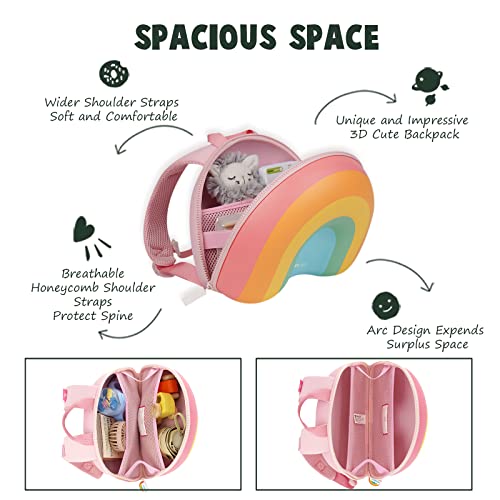 Zoy Zoii Kids Backpack, Elegant And Cute Toddler Backpack For Little Girls 2-5, Children Preschool Backpack Mini Travel Bag-Dream Series Rainbow #TOP2