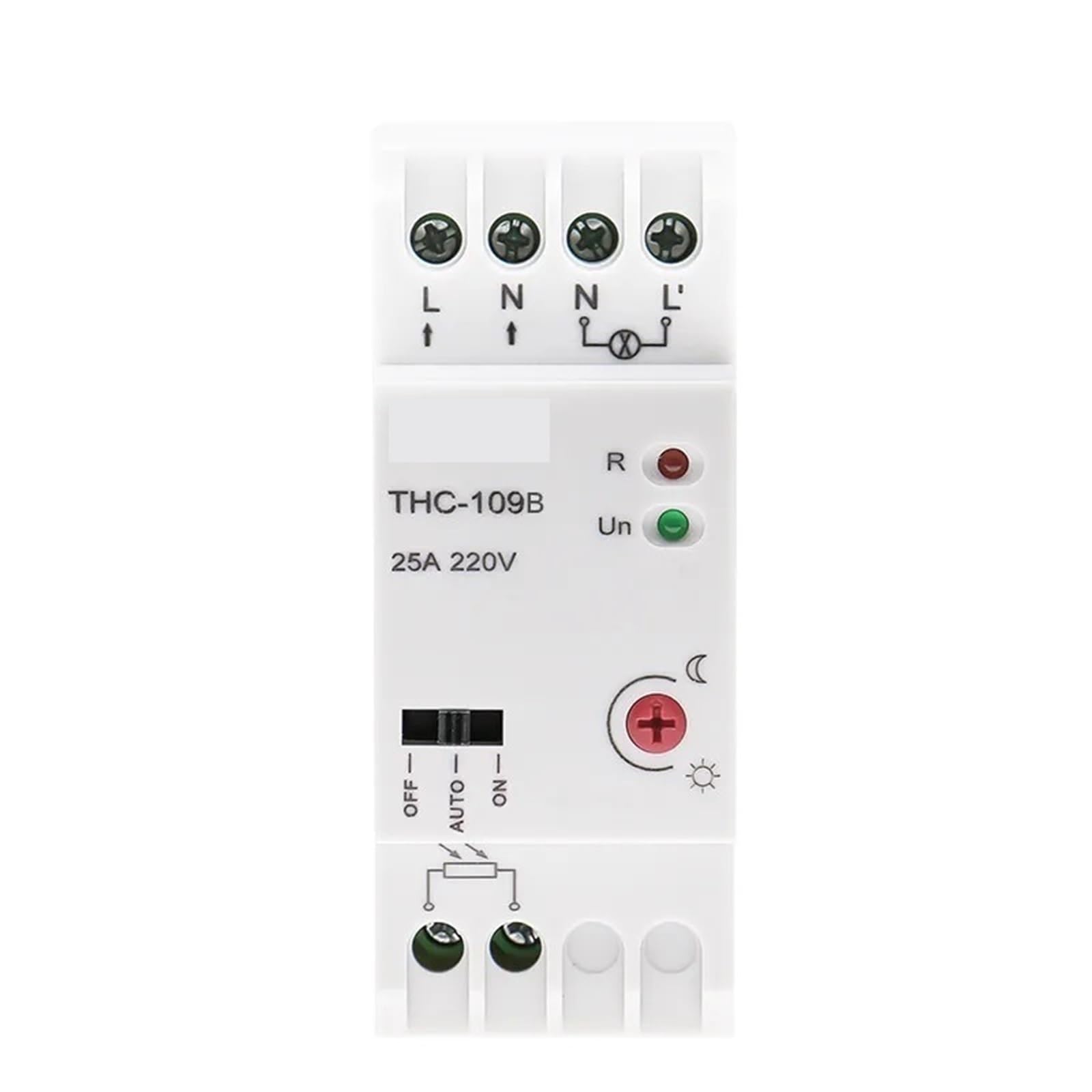 1 unidad THC-109B, interruptor controlador de luz con fotocélula de encendido y apagado automático o manual con sensor, 16 A, 25 A, CA 220 V, interruptor controlado por luz.(THC-109B-16A)