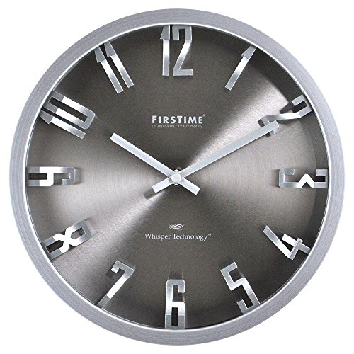 FirsTime & Co.® Steel Dimension Wall Clock, American Crafted, Silver, 10 x 2 x 10,