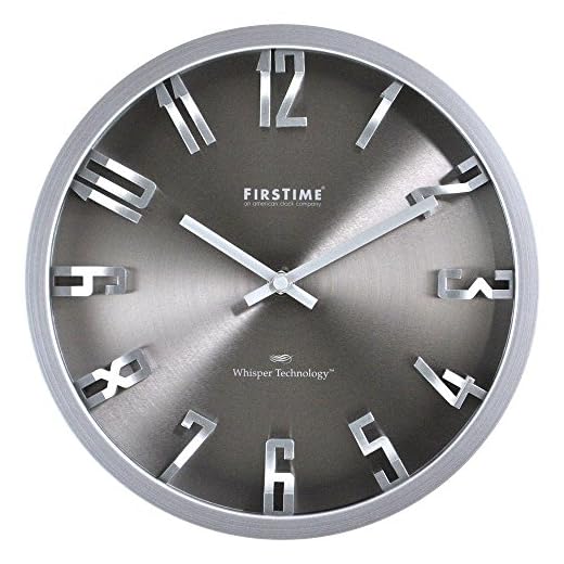 FirsTime & Co.® Steel Dimension Wall Clock, American Crafted, Silver, 10 x 2 x 10,
