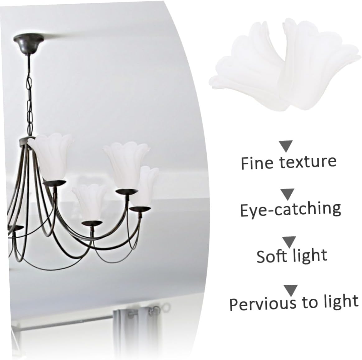 Replaceable Glass Ceiling Lamp Shade Floral Design Wall Light Cover Elegant Lighting for Living Room Bedroom Ambiance Protects Fixtures