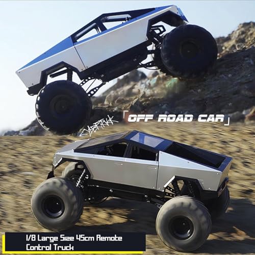 Image of Cyber Style 1:8 Alloy RC Truck, 4WD 2.4GHz Remote Control Car, Metal Body, All Terrain Off-Road, Shock Absorbers, Light,for Kids & Adult's Stress Relief