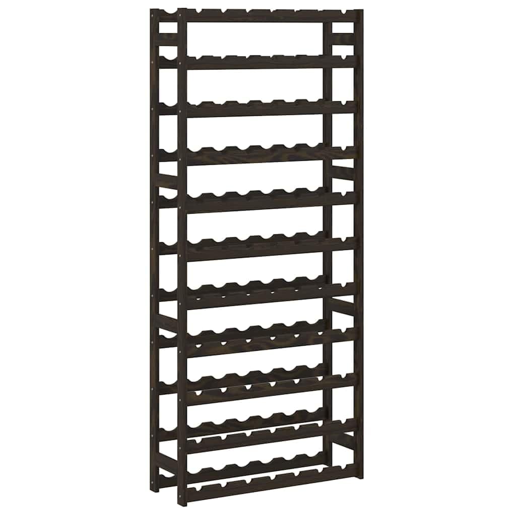 Porte-bouteilles de vin 77 bouteilles noir bois massif de pin