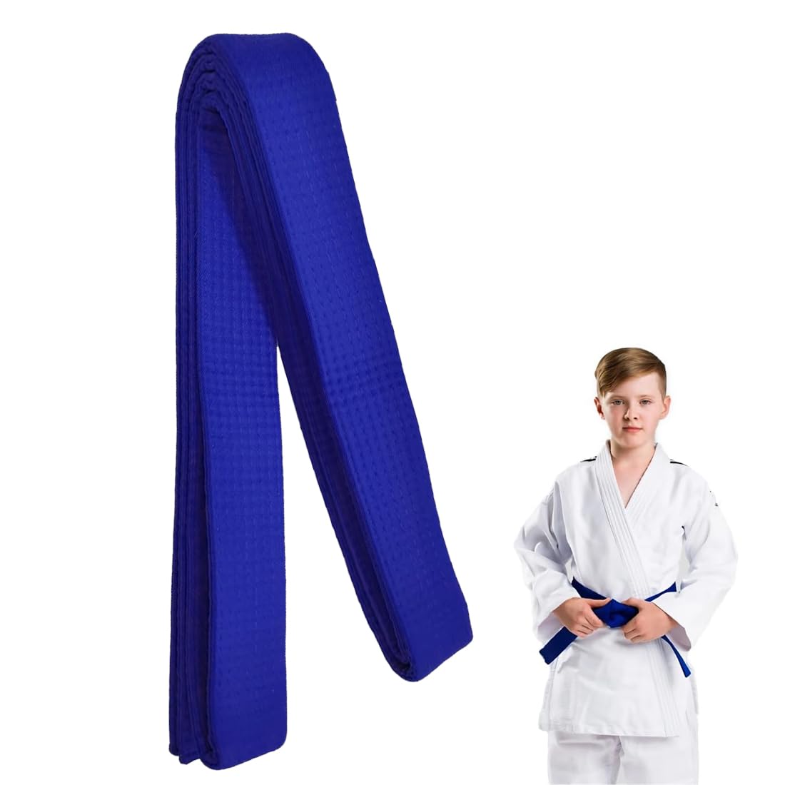 Ceinture de Taekwondo 240 cm, Bleue, Taille Unique, Pour Adultes et Enfants, Niveau 4, Pour Arts Martiaux