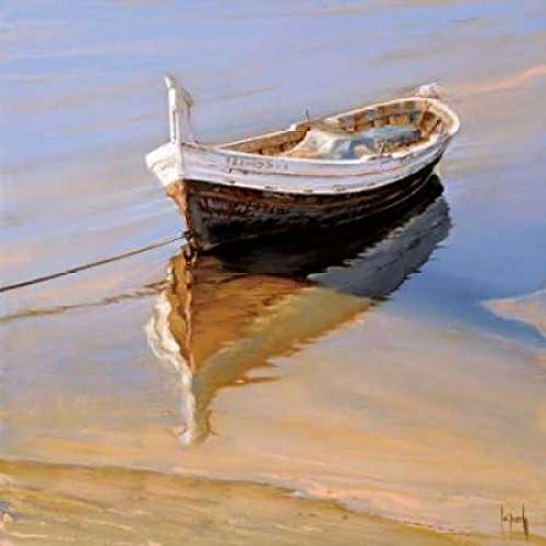 Posterazzi Póster de Barcas Descansando de Jaume Laporta, (12 x 12 pulgadas)