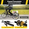 Adult Tricycle Bicycle Adjustable Trike Cruise With Basket For Shopping Cargo Cycling Bike Traditional Pedal Lightweight High-carbon Steel Frame Aluminum Alloy 3 Wheels 20 inch 8 Speed #4
