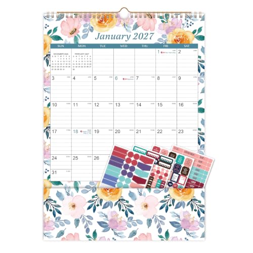2027 Wall Calendar with Pocket, 18-Month Calendar, Jan 2027 - Jun 2028