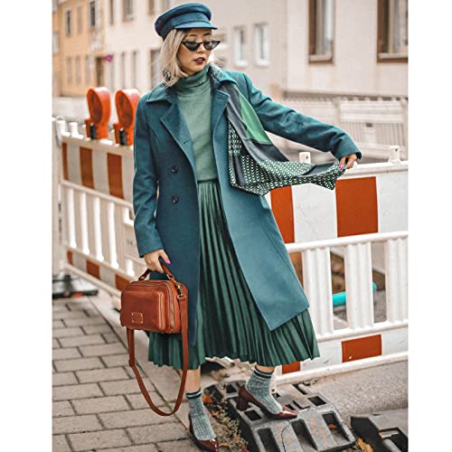 S-ZONE Genuine Leather Crossbody Purses for Women Vintage Top Handle Handbags Shoulder Bag - Image 3