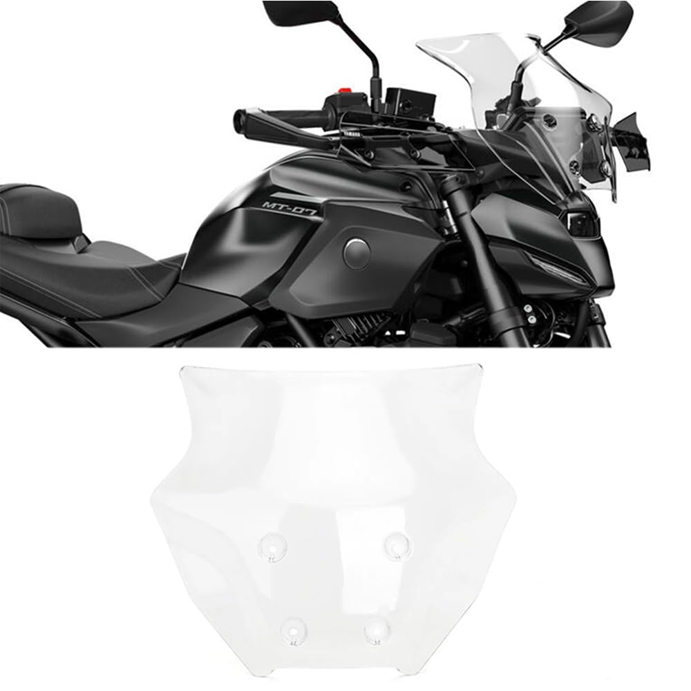 Motorcycle Windshield Deflector Windscreen Compatible with for MT 07 MT07 MT-07 mt07 2025 Front Wind Shield Screen Visor（Transparent）