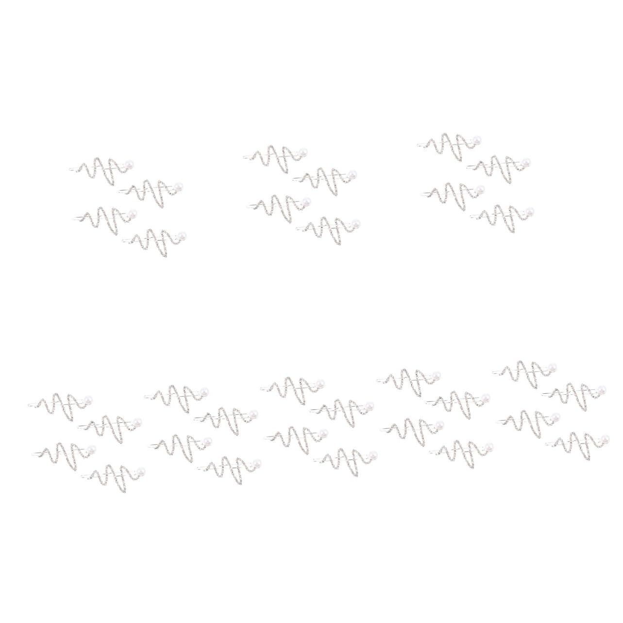 FRCOLOR 32 Pz Forcine per capelli da sposa per donne di diamanti fermagli per capelli perline Bobby capelli laterali luccicanti fermaglio per capelli semplice ed elegante sposa in lega di zinco carta