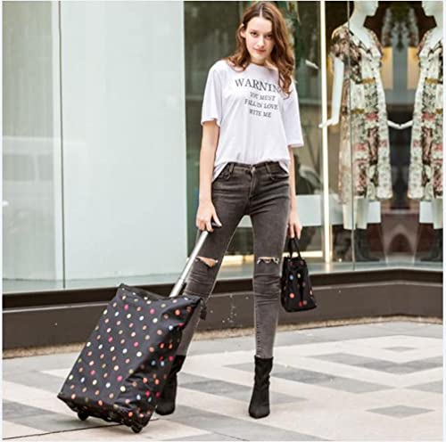 Tragbarer Trolley / Faltbarer Einkaufstrolley / 2 Rollen Natur Boden mit externer Aufbewahrungstasche / A – Bild 8