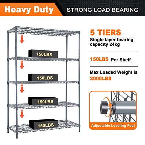 image for Land Guard 5 Tier Storage Racks and Shelving - 48