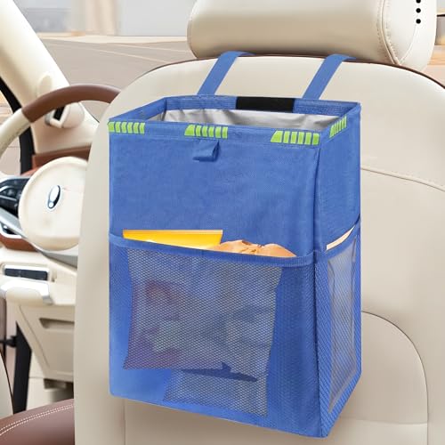 Image of Homelove Hanging Car Trash Can with 4 Storage Pockets, Waterproof Leakproof Oxford Auto Garbage Bag, Adjustable Garbage Bag, Foldable Car Trash Bin Fit for Truck, SUV, Home, Office