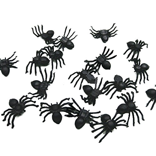 Pusheng Horrible Halloween Araignées en plastique noir, Décoration de fête, Jouets