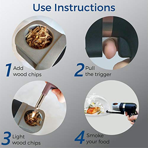 Smoking Gun Wood Smoke Infuser - Starter Kit, 11 PCS, Flavor Blaster Smoker Machine with Accessories and Wood Chips - Cold Smoke for Food and Drinks