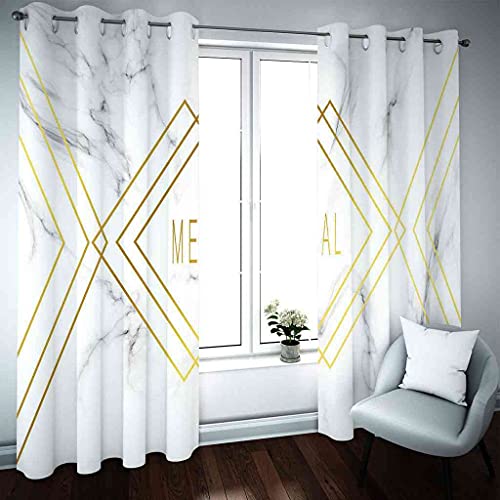 Rideaux occultants de marbre aux lignes dorées 3D en polyester pour une déco chic - 3