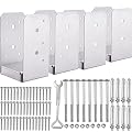 SPACEEUP Post Base 4"x4" Post Anchor 4pcs Adjustable Post Base Stainless Steel Concrete Post Anchor for Pavilion Deck Railing Support Decorative Anchor Plate