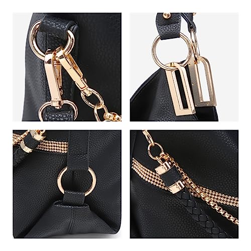 Bolso Hobo Grande de Mujer con detalles de strass miniatura 6