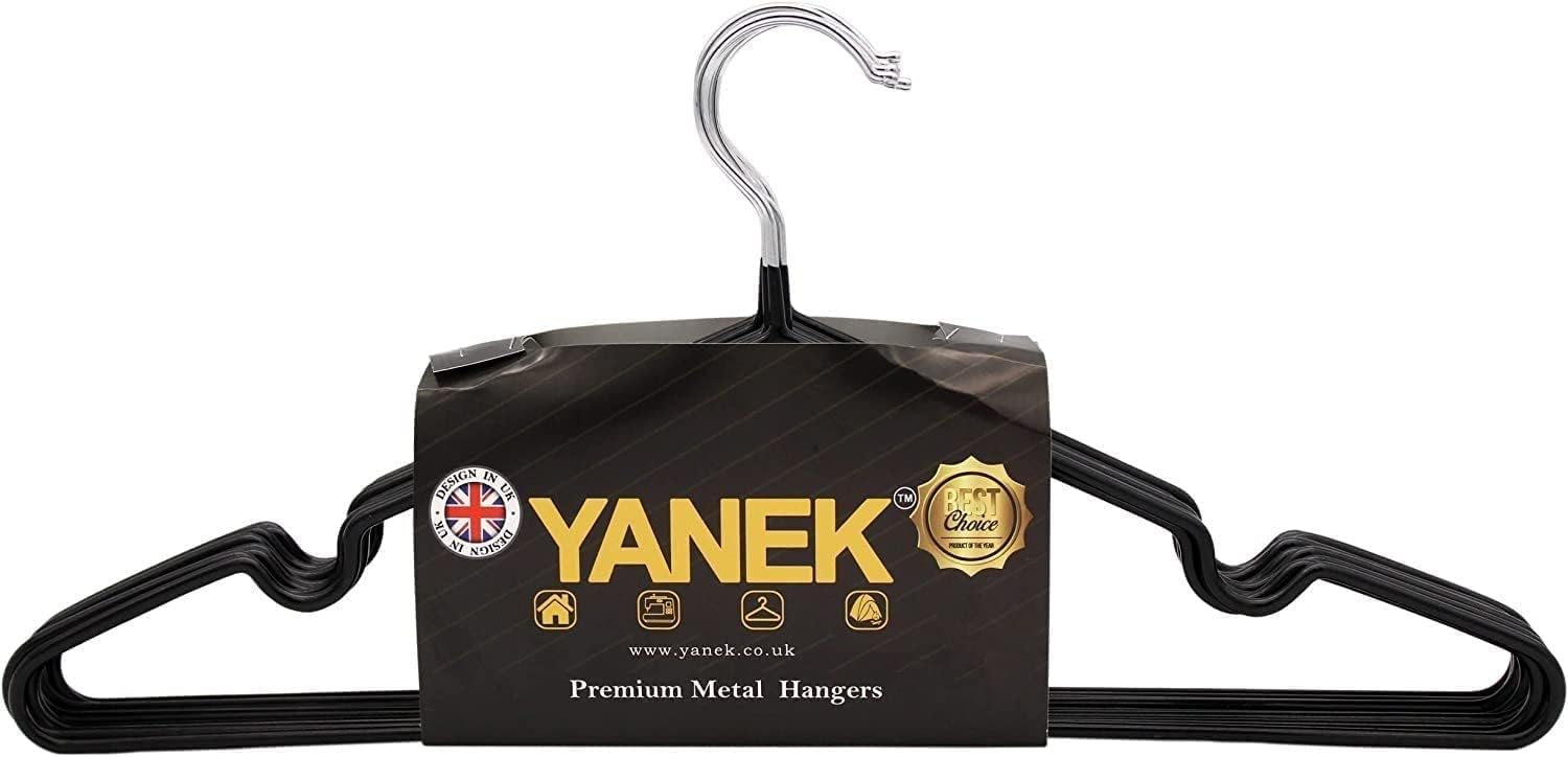 Yanek Metal Hangers 10-Pack, 40 cm Size, Black